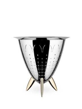 Alessi Stainless Steel Colander with Gold Legs